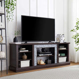 Large Faux Stacked Stone TV Stnad, Desk Storage Rack, Media Console Table with Large Storage W1758P187681
