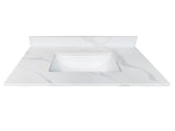 31-inch Quartz Bathroom Vanity Top, 3/4" Thick with Undermount Single Bowl Middle Sink, 4 Inch High W2699P459403