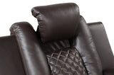 ZNTS Benz LED & Power Reclining Loveseat Made With Faux Leather in Brown B00962177