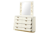 La Pierre Modern Style 8- Drawer Dresser Made with Wood and Gold Accents in B009P270813