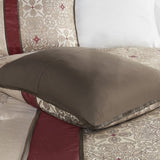 King 7 Piece Jacquard Comforter Set with Throw Pillows B03597222