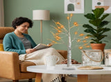 24 in, Artificial Christmas Tree, with 24 LED Lights, White Holiday Xmas Tree for Indoor Home Office 79528090
