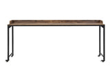 Rustic Brown Wood Finish Multipurpose Over the Bed Desk with Adjustable Height, Metal Legs with B011P244981
