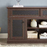 TV Stand Electric Fireplace Glass Shelves,YS-027-2FD-CHE W1758P231683