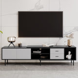 Modern TV Stand for 80'' TV with 2 Doors, Media Console Table, Entertainment Center with Large N710P188172B