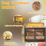 Multi-function Furniture Style Dog Crates Storage, Dog Crate Furniture Large Wooden Dog Kennel W840P291741