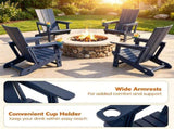Blue Weatherproof HDPE Outdoor Adirondack Chair, 330LBS Capacity Ergonomic Patio Lounge Chair with 70718361