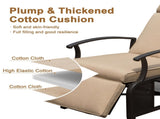 Adjustable Patio Recliner Chair Metal Outdoor Lounge Chair with Flip Table Push Back, Adjustable W1859P196335