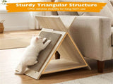 Multi-Functional Cat Scratcher - 18.5"x12"x21", Scratching Surface, Tunnel & Wooden Lounge 22813300