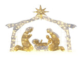 6ft Silver Roof 190LED Lights Nativity Scene Garden Jesus Decoration 74630382