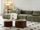 MDF nested table set 2 pieces, handcrafted round coffee table in living/lounge area, walnut color W2085P231698