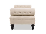 Lewis Bolster Arm Entryway Bench, Sky Neutral Beige Polyester B2719P238173