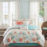 7 Piece Cotton Sateen Comforter Set Coral King B03596889