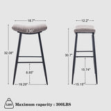 ZNTS Counter Height Bar Stool Set of 2 for Dining Room Kitchen Counter Island, Linen fabric Upholstered W1439125930