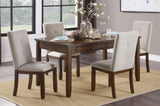 Chenille Upholstered Chairs Set of 2 Dark Cherry Finish Wood Frame Tufted Back Dining Chairs for B011P170643