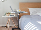 Multifunctional Adjustable Bedside Table MDF/Iron/4 Wheels With Brake, Silver Grey 27887581