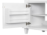 36 Inch Bathroom Vanity with Ceramic Sink Top, Solid Wood Frame, MDF & Poplar Cabinet, Flip Drawers, N725P336554K