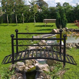 ZNTS 102*51*43cm Garden With Round Iron Ball Flat Top Handrail Garden Iron Bridge Black 61669682