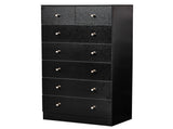 Black particleboard with a textured melamine finish, 66*40*131cm, 52 drawer cabinet, matte gold 82478082