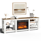 23" Electric Fireplace Insert, 1400W Wall Recessed Fireplace Heater with 7 Flame Settings, Remote 16339142