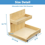 Under Sink Organizers and Storage 22" W x 21" D, 2 Tier Pull Out Cabinet Organizer with Soft Close, T3210P277245