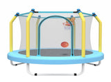 55-inch Trampoline for Kids Indoor & Outdoor Small Toddler Trampoline with Basketball Hoop 04726113