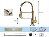 Kitchen Faucet with Pull Down Sprayer Industrial 1 Handle 1 Hole Or 3 Hole Faucet for Farmhouse 80026152