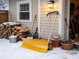 Snow Pusher with Wheels 37 Inch Extra Wide Snow Shovel Ergonomic Adjustable Handle Yellow 55365095