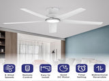 52 inch Ceiling Fans with Lights, Large Air Volume Ceiling Fans with Reversible Quiet DC Motor and 31264744