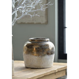 13x13x11" Round Sienna Brown Ceramic Accent Vase W2078P310229