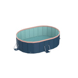 2.8m oval free inflatable garden PVC swimming pool dark blue W2710P337294