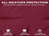 Chaise Lounge Cushion, 3.9" Thick Outdoor Lounge Chair Cushions with Ties for Patio, 21" x 72",Red 09441235