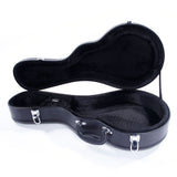 F-Style Microgroove Pattern Leather Wood Mandolin Case Black 93153544