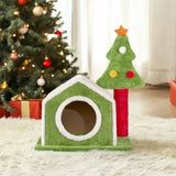 ZNTS 24in Christmas Cat House Cat Bed Cave, Soft Plush Christmas Nest Holiday Decor for Indoor Cats 64956948