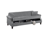 Contemporary Living Room Adjustable Gray Burnt-Out Fabric Couch Plush Storage Couch 1pc Futon B011P163901