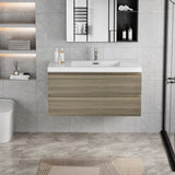 42" Floating Bathroom Vanity with Sink, Modern Wall-Mounted Bathroom Storage Vanity Cabinet with W1573P152701
