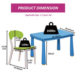 Kids Table and Chair Set,3 Piece Toddler Table and Chair Set,Plastic Children Activity Tablefor W1859113382