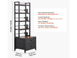 4-Shelf Media Storage Cabinet with Drawers, 15.75 x 11.81 x 56.50 in Organizer for CDs, DVDs, Books, 90219524