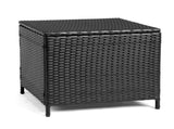 Outdoor PE Wicker Side Table with Storage, Patio Rattan End Table 77765247