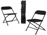 6pcs Injection Molding Classic Garden Plastic Folding Chair Black 75188255
