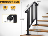 Matte black 2-tier ABS plastic handrail for patio stairs 17829459