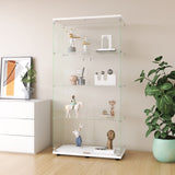 ZNTS Two-door Glass Display Cabinet 4 Shelves with Door, Floor Standing Curio Bookshelf for Living Room 95962765