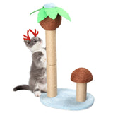 ZNTS 27.5in Coconut Palm Tree Cat Scratching Post, Cute Cat Scratcher with Natural Sisal Posts & Dangling 19365590