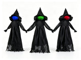 3 Pack Halloween Yard Stakes Set, Color Changing Lighted Heads with Timer, Black Robe 86989038