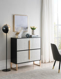 Four-Door Storage Cabinet, 42" Buffet Cabinet Metal Base Handles, Sideboard Coffee Bar Cabinet W1801P182006