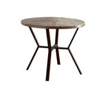 5-Piece Black Graywash Round Dining Set Table Chairs Rustic Gray Finish Dining Room Wooden Furniture B011P287539
