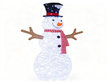 Pre-Lit Christmas Snowman Decoration with 80 Cold White LED Lights, IP44 Waterproof Metal Tinsel 38354668