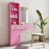 Pink modern simple hair desk, multi-layer storage space W33163007