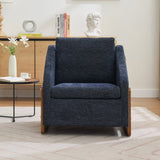 057-Set of 1 Chenille Fabric Modern Upholstered Armchair with Wooden Side Frame , Accent Leisure W527P239829
