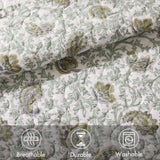 6 Piece Cotton Percale Quilt Set with Throw Pillows Full/Queen B035P294112